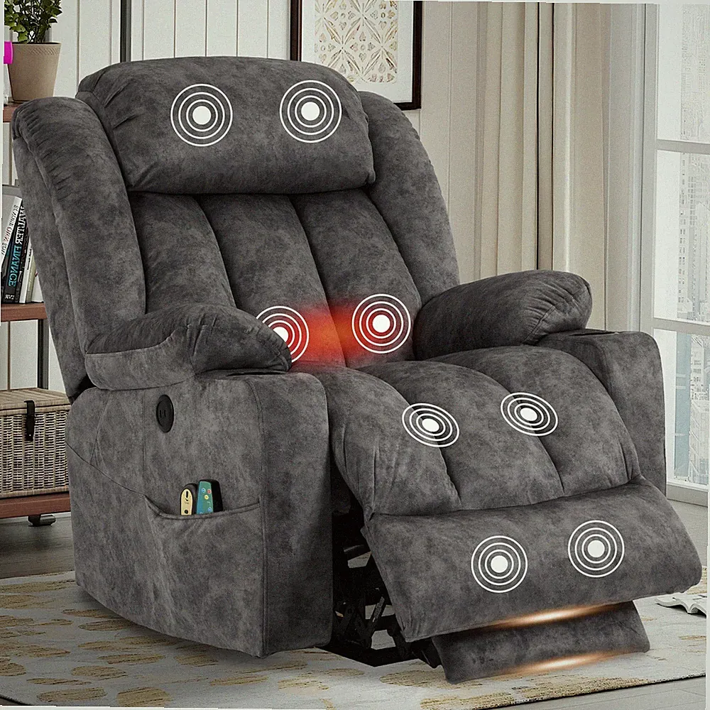 Big Tall Power Lift Chair Massage and Heat Recliner Chair with Extended Footrest