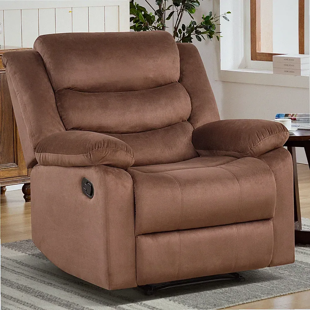 EBELLO Modern Comfort Reclining Chair Breathable Fabric Manual Recliner Chair