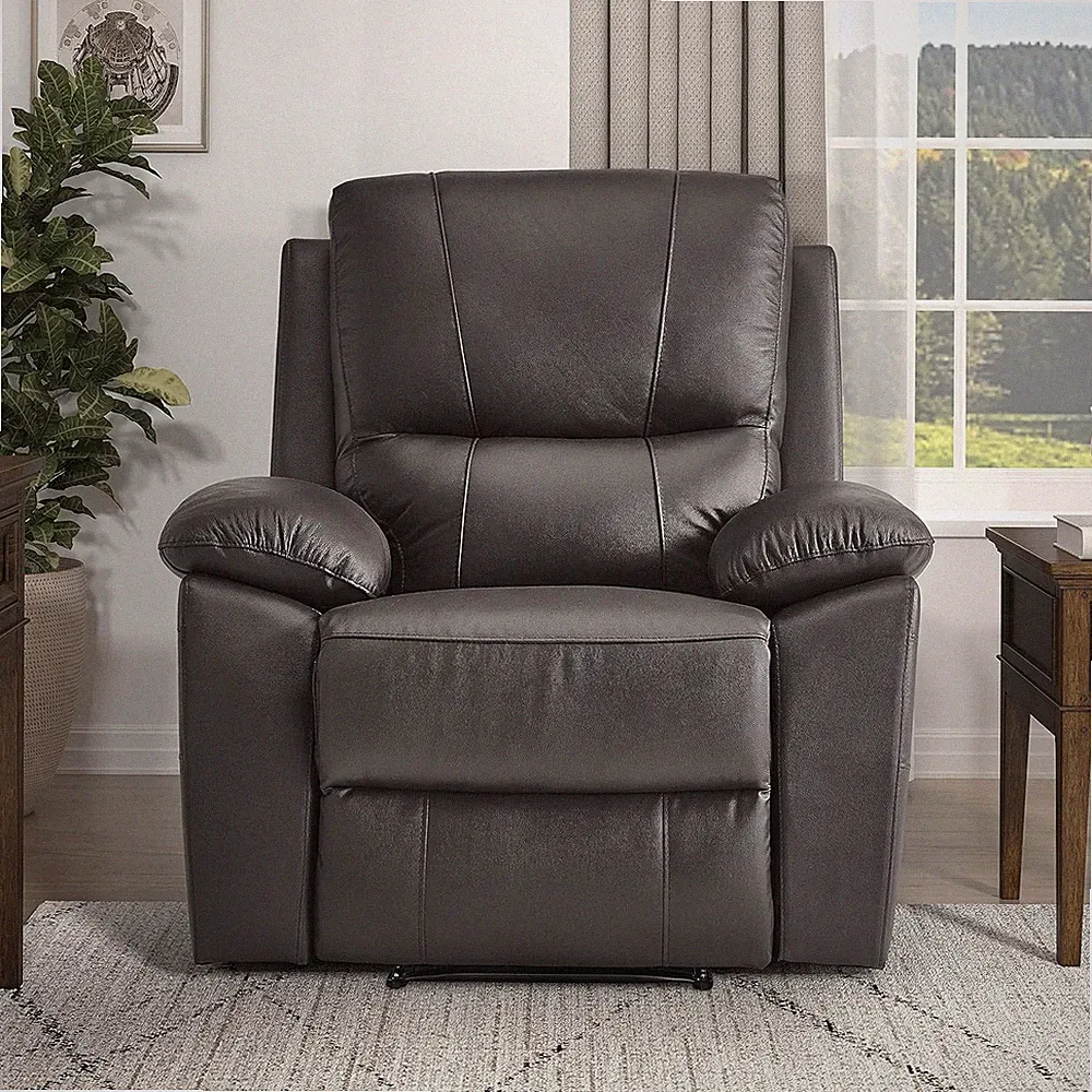 Farmington Brown Wall-Hugger Manual Reclining Chair for Cozy Comfort