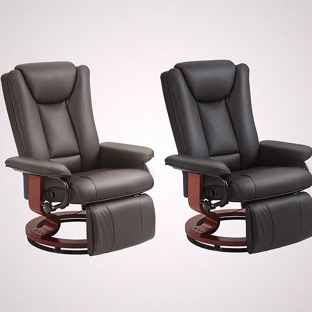 HOMCOM Swivel Recliner Chair with Footrest PU Leather Reclining Chair