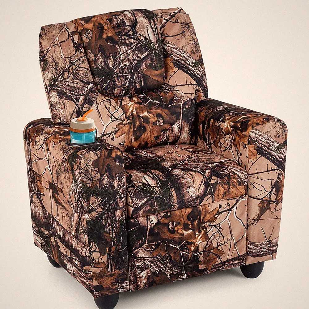 Kids Recliner w/ Cup Holder w/Adjustable Backrest & Footrest for Boys & Girls