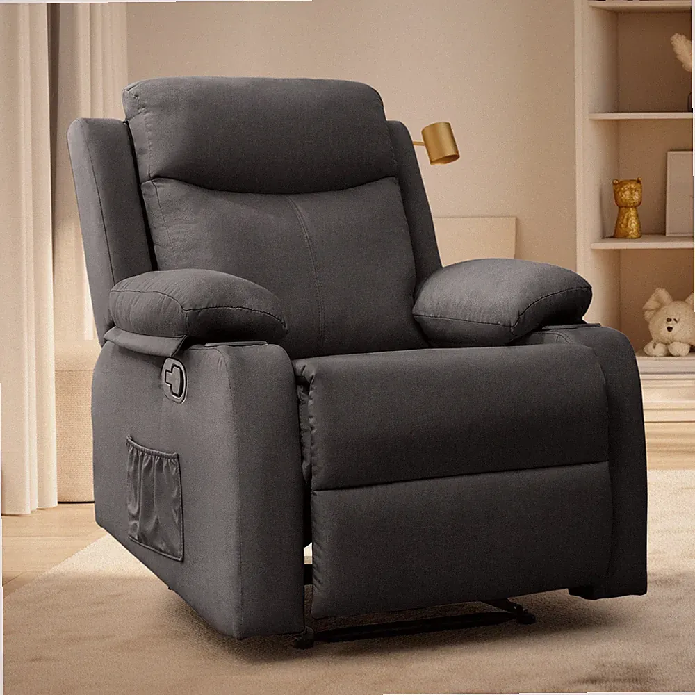 Korser Manual Small Recliner Chair with Fixed Base for Small Spaces Linen Fabric