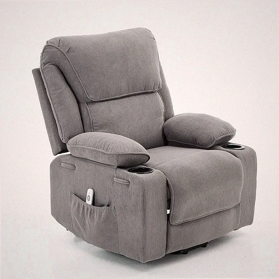 Manual Lift Recliner Chair with Remote Controlled Heating & Massage for Elderly