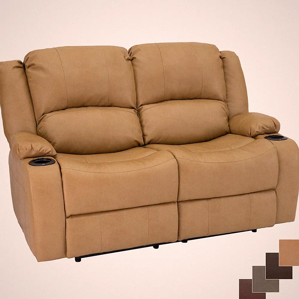 RecPro Charles 58" Powered Double RV Wall Hugger Recliner Sofa Loveseat